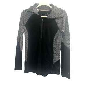 ✨Smartwool Classic Themal Zigzag Merino Wool Base Layer Quarter Zip Sz M Top✨